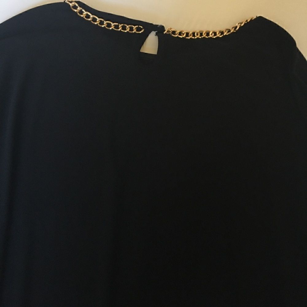 Cato black blouse with gold chain color sz 26/28w - Picture 2 of 4